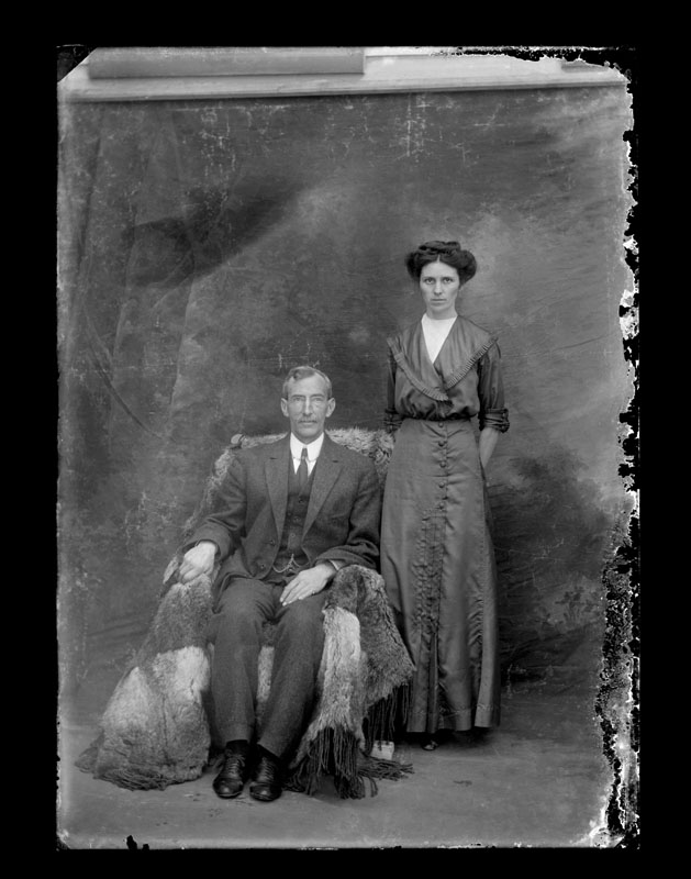 Dave and Bessie Anderson, Portrait by C.S. WIng, c. 1910, Quesnel and District Museum and Archives #P2004_1_111