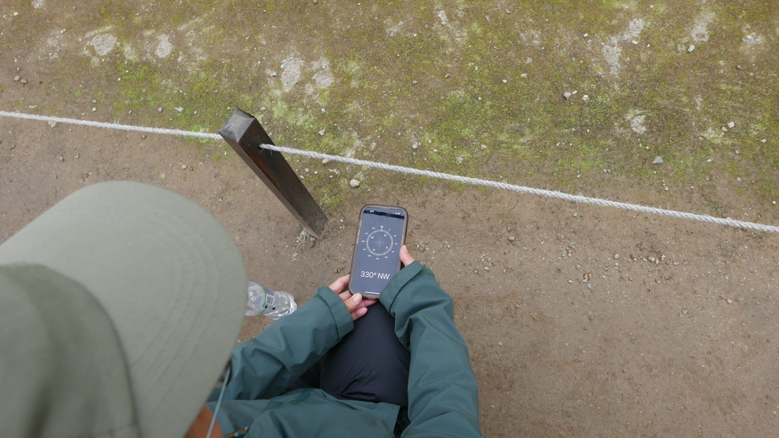 Confirming cardinal directions at Machu Picchu. Confirming cardinal directions at Machu Picchu.